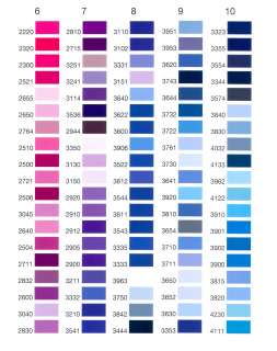 Use these color charts to help you select thread colors in our store,