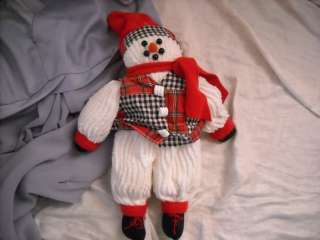 hand made primitive country chenille snowman doll christmas decoration 