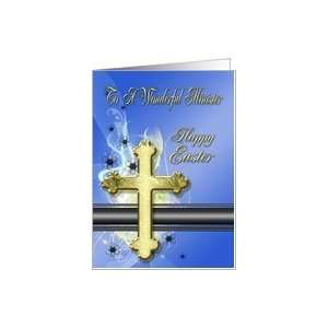  Golden cross Easter Card, minister Card Health & Personal 