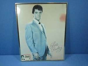   PRESLEY FRAMED PHOTOGRAPH WITH A SOUVENIR DRIVERS LICENSE COPY ELVIS