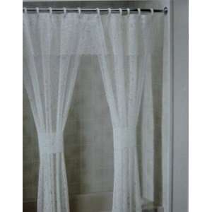  Double   Swag Nautral Ivory Lace Shower Curtain Creative 