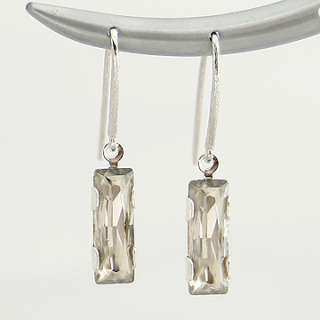 Swarovski Rectangular Crystal Long Drop Earrings (made with SWAROVSKI 