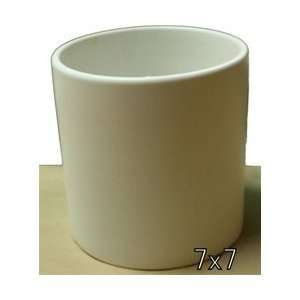  Ceramic Cylinder Vase 7x7   White Arts, Crafts & Sewing