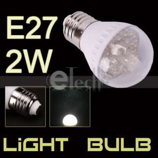 E27 2W 12V 30pcs LED Pure White Light Lamp Bulb  
