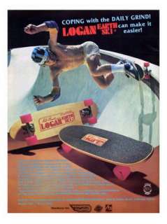 Logan Earth Ski   Skateboard Advert, 1970s Print  