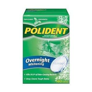  Polident Denture Cleanser Overnight Whitening Tablets 102 