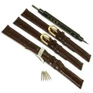  3 Leather Watch Bands & Deployment Buckle