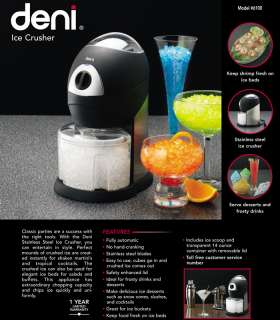 Automatic Electric Ice Crusher   Deni 6100 w/ Stainless Steel Blades