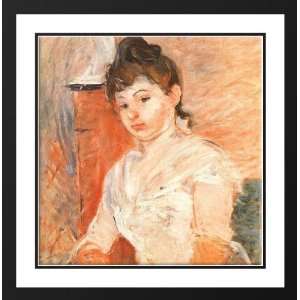 Morisot, Berthe 20x20 Framed and Double Matted Jeune Fille en Blanc