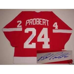 Bob Probert Signed Detroit Red Wings Jersey Proof Ccm