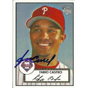  Fabio Castro Signed Philadelphia Phillies Topps 52 Card 
