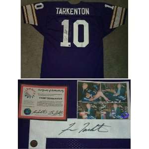 Fran Tarkenton Signed Purple Custom Throwback Jersey