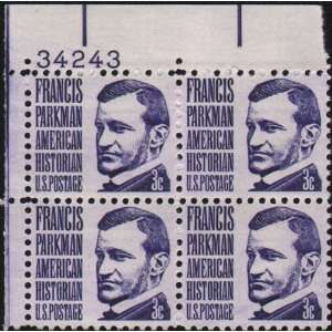  1967 FRANCIS PARKMAN ~ HISTORIAN #1281 Plate Block of 4 x 
