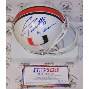 Gino Torretta Autographed/Hand Signed Miami Hurricanes Mini Helmet 