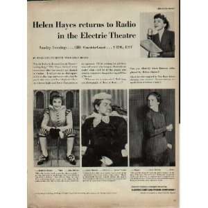 HELEN HAYES returns to Radio in the Electric Theatre, Sunday Evenings 