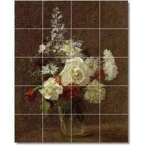 Henri Fantin Latour Flowers Custom Tile Mural 28  48x60 using (20 