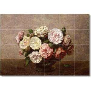 Henri Fantin Latour Flowers Floor Tile Mural 6  24x36 using (24) 6x6 