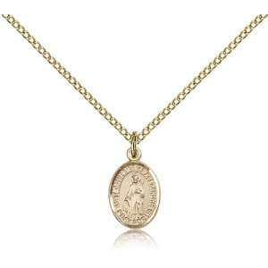 Gold Filled St. Saint Catherine of Alexandria Medal Pendant 1/2 x 1/4 