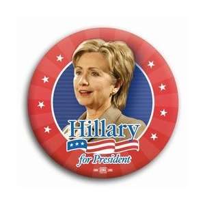 Hillary Clinton for President Photo Button   2 1/4 (Circle Stars)