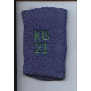  Kevin Garnett KG 21 Game Used Blue Sweat Band   Other NBA 