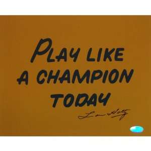  Autographed Lou Holtz Picture   Play Like A Champion 16x20 