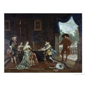 Signing a Marriage Contract at Court of Louis XIV Giclee Poster Print 