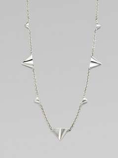 White Sapphire and Sterling Silver Thorn Necklace/Gold