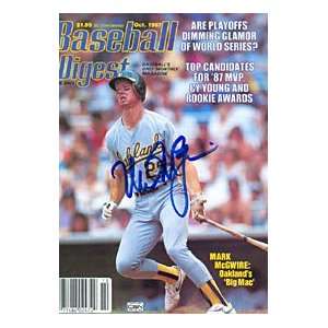 Mark McGwire Autographed / Signed Baseball Digest   Oct.1987