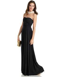   , Strapless Gown with Rose Waist Detail   Juniors Dressess