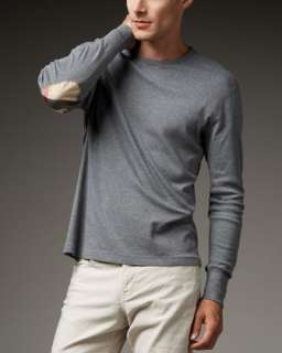Elbow Patch Long Sleeve Tee, Gray