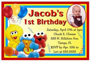 BABY SESAME STREET BIRTHDAY PARTY INVITATIONS ~ ANY AGE  