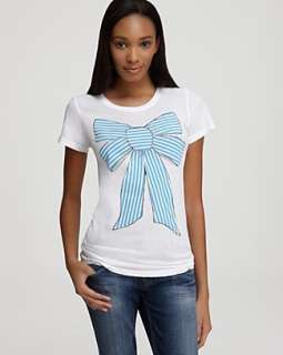 WILDFOX Marie Bow V Neck Tee   Contemporary   Bloomingdales