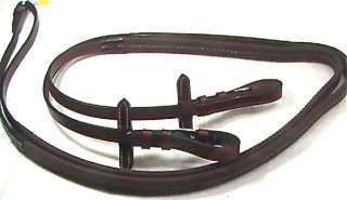   burgundy finish leather rubber grip jump reins horse tack equine