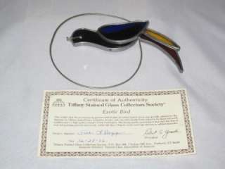 Tiffany Stained Glass Collectors Society EXOTIC BIRD CO  