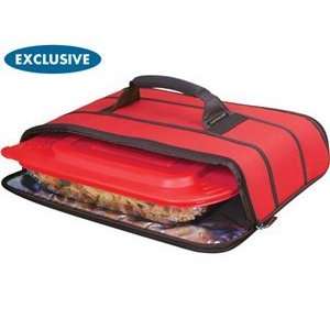 Rachael Ray 9x13 in. Stow A Way Collapsible Carrier, Red