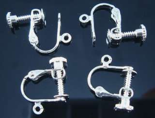 100 Silver P Screw On Clip On Ear Hook Earrings ★f2106  