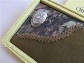 BASS fish Rodeo Roper Leather Fence Row Camo Wallet * MADE IN USA 