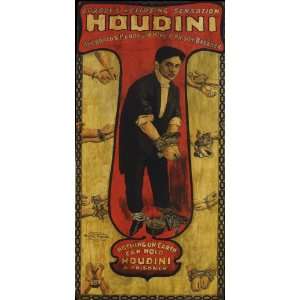  Harry Houdini Handcuff King Vintage Poster 18x36 