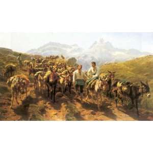 Hand Made Oil Reproduction   Rosa Bonheur   32 x 18 inches   Muleteers 