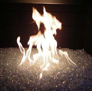 25#MED FIREGLASS Fireplace Fire Gas logs FirePit Glass  