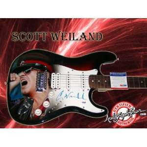 Scott Weiland Autographed STP Signed Airbrush Guitar PSA DNA