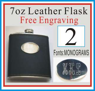 PERSONALIZED LEATHER FLASKS WEDDING GROOMSMEN GIFTS  