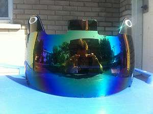 BRAND NEW NEVER USE OAKLEY FOOTBALL VISOR SHIELD RAINBOW GREEN WITHOUT 
