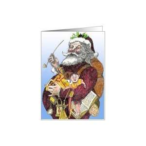 Santa portrait after Thomas Nast, old fashioned Santa, vintage portrai 