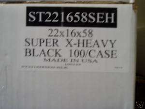 EXTRA LARGE TRASH BAGS (22x16x58, XX HVY BLACK, 100/CS)  