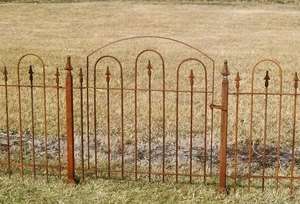 Wrought Iron Gate goes with 3 Metal Garden Fence  