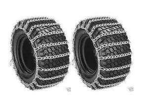 New PAIR 2 Link TIRE CHAINS 23x9.50x12 for Garden Tractors / Riders 