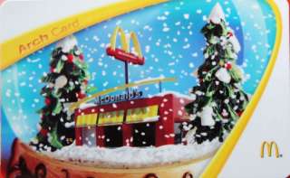 MCDONALDS Gift Card Snow Globe COLLECTIBLE 2010  