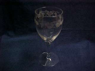 Seneca Glass Grape Etched Water Wine Goblet 1940s  