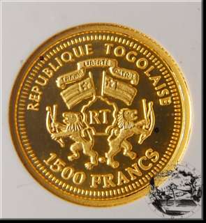 Togo 1500 F 2006 W.A.Mozart Certified PR68 Gold #6099  